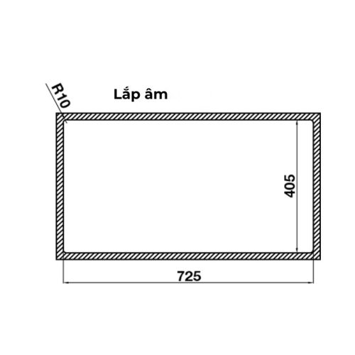 Kích thước lắp âm Chậu rửa chén bát Inox Hafele HS24-SSN1S-760 567-24-407