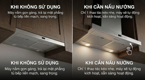 Máy hút mùi Hafele HH-TT70A 533.86.817 14 Thiết kế kéo ra mở, đẩy vào tắt độc đáo - đỉnh cao của sự tối giản