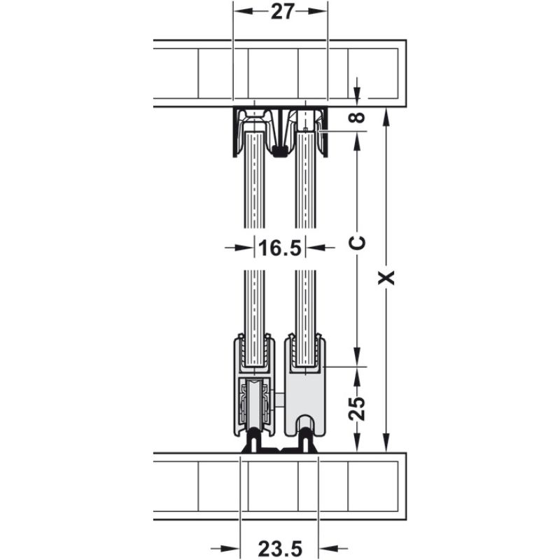 Ảnh Bánh Xe Trượt Slido F-line14 25a Hafele 415.13.103 Ảnh Bánh Xe Trượt Slido F-line14 25a Hafele 415.13.103