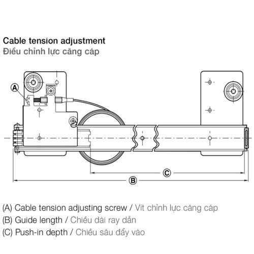 Điều chỉnh bộ phụ kiện cửa trượt xoay Hafele 408.25.345