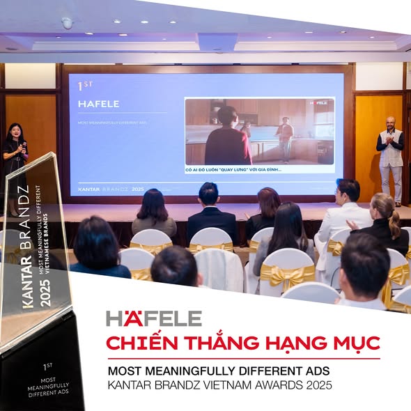 Häfele chiến thắng hạng mục “Most Meaningfully Different Ads” tại Kantar BrandZ Vietnam Awards 2025