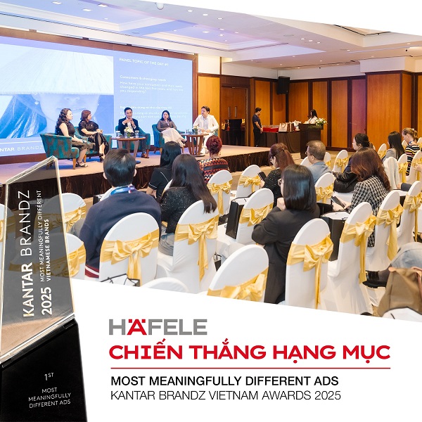 Häfele chiến thắng hạng mục “Most Meaningfully Different Ads” tại Kantar BrandZ Vietnam Awards 2025 4 Häfele phát biểu tại Kantar BrandZ Vietnam Awards 2025