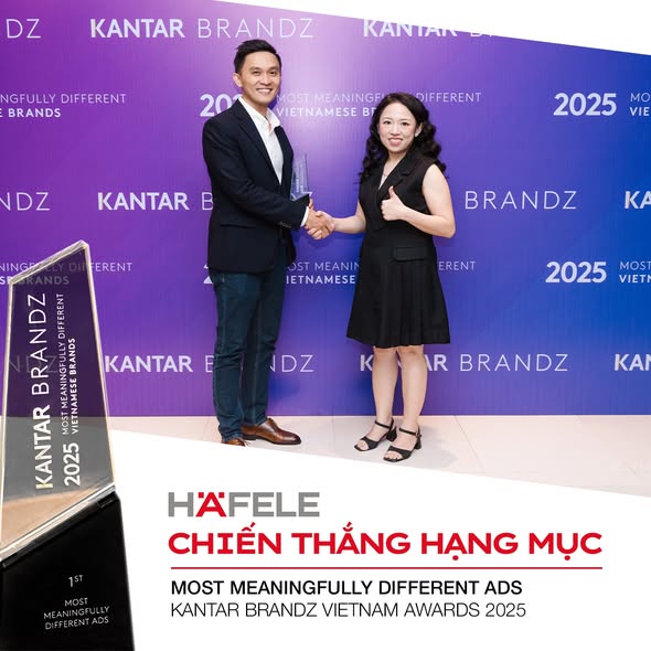 Häfele chiến thắng hạng mục “Most Meaningfully Different Ads” tại Kantar BrandZ Vietnam Awards 2025 3 Häfele tại Kantar BrandZ Vietnam Awards 2025