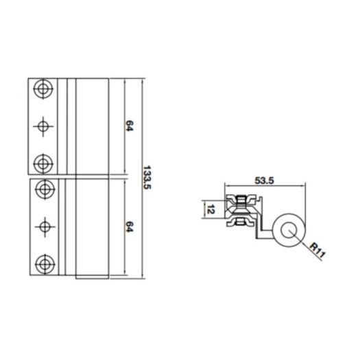 Kích thước Bản lề cánh Hafele 926.98.732