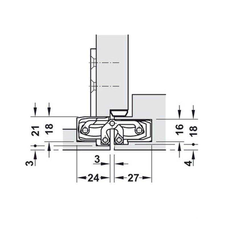 Kích thước Bản lề kiến trúc Hafele 924.18.904 Kích thước Bản lề kiến trúc Hafele 924.18.904