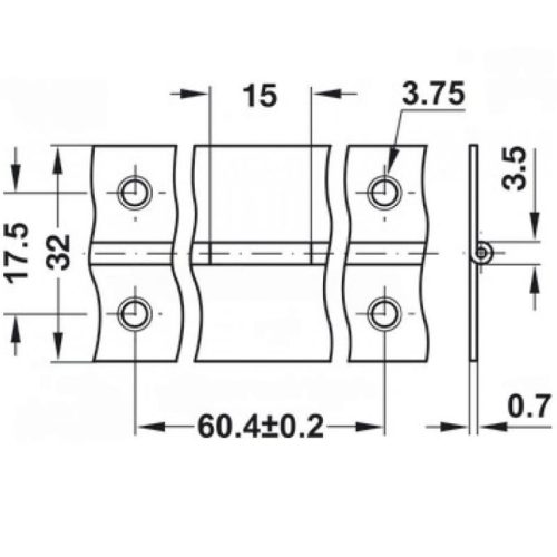 Kích thước Bản lề piano Hafele 351.03.847