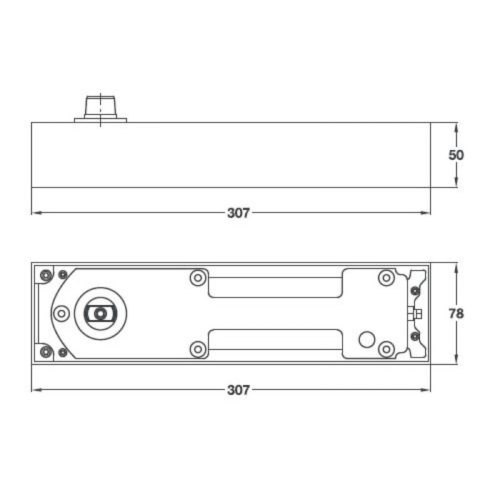 Kích thước Bản lề sàn không giữ cửa 500KG Hafele 932.86.030