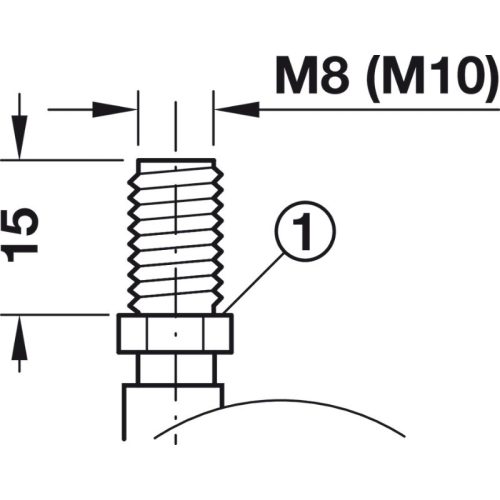 Kích thước bánh xe đôi nội thất Hafele 660.08.324