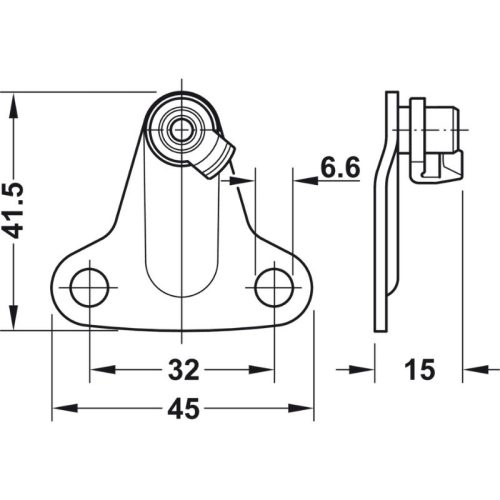 Bas cho phụ kiện tay nâng Hafele 373.66.694 4 Kích thước bas cho phụ kiện tay nâng Hafele 373.66.694