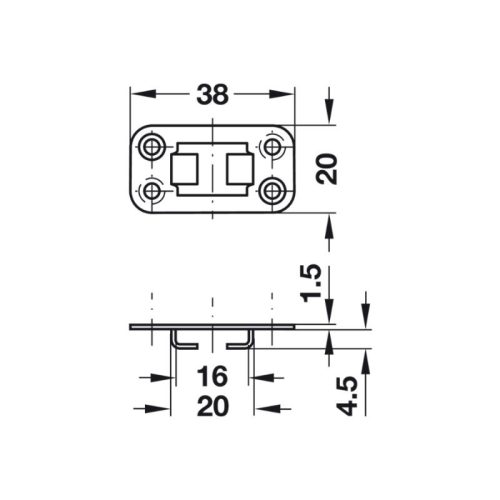 Bas dẫn hướng Hafele 237.23.006 4 Kích thước bas dẫn hướng Hafele 237.23.006