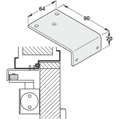 Kích thước bas liên kết song song Hafele 931.84.900