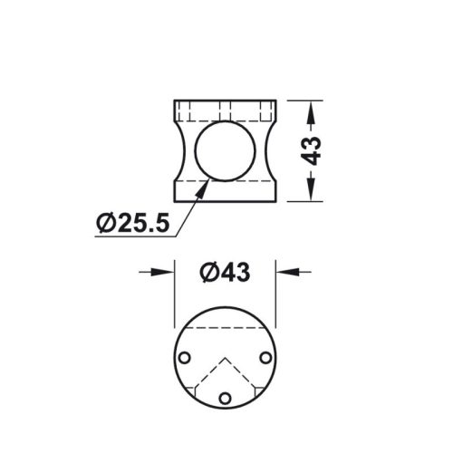 Kích thước bas nối chữ T Hafele 988.98.070