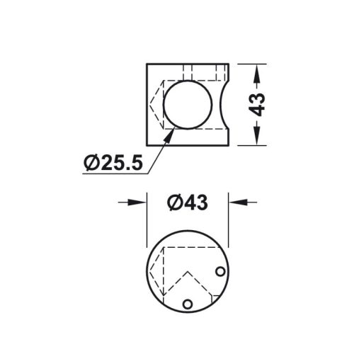 Kích thước bas nối góc Hafele 988.98.060
