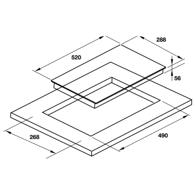 Kích thước bếp từ Hafele 536.61.931 Kích thước bếp từ Hafele 536.61.931