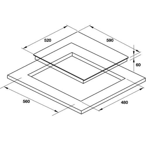 Bếp từ Hafele 536.61.912 6 Kích thuớc bếp từ Hafele 536.61.912
