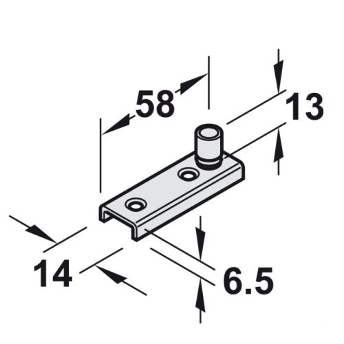 Kích thước dẫn hướng sàn Hafele 940.42.032