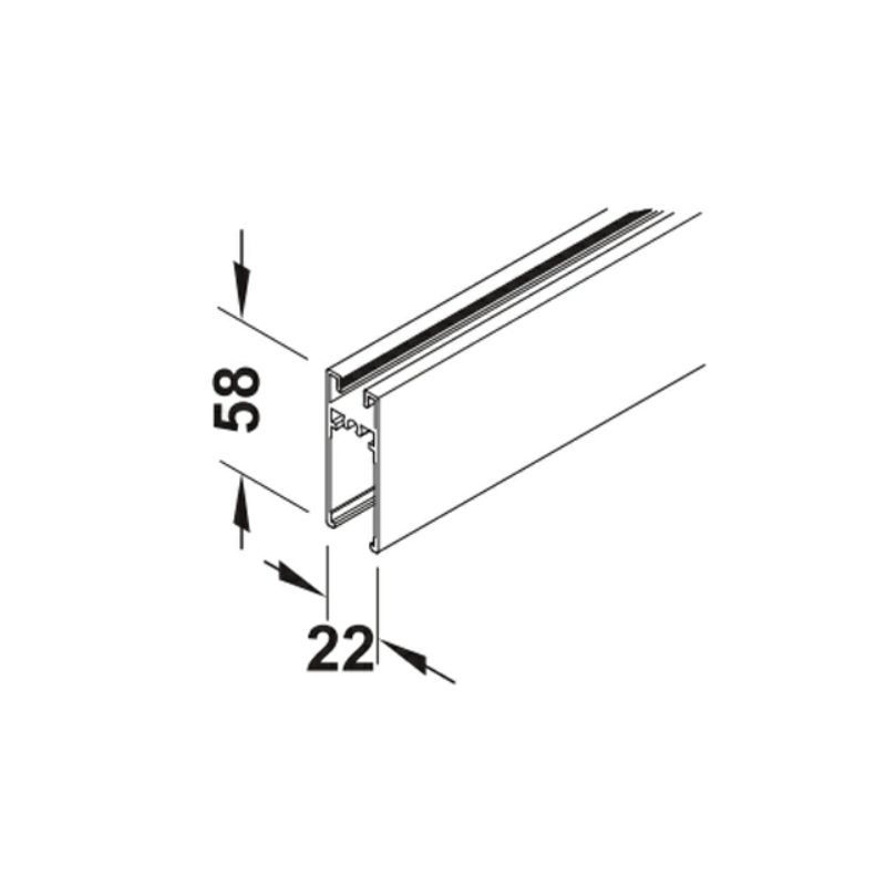 Kích thước Khung dưới Hafele 403.75.322 màu đen 3m Kích thước Khung dưới Hafele 403.75.322 màu đen 3m
