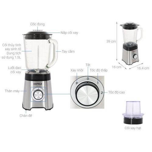 Máy xay sinh tố Hafele 535.44.162 6 Kích thước máy xay sinh tố Hafele 535.44.162