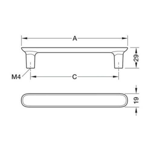 Tay nắm Hafele 106.70.331 3 Kích thước tay nắm Hafele 106.70.331