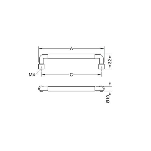 Kích thước tay nắm Hafele 106.70.403