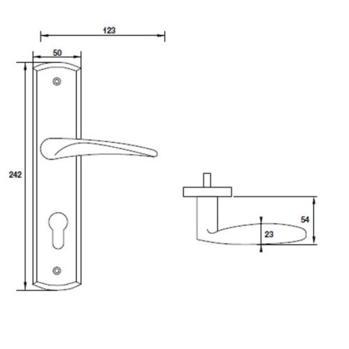 Kích thước Tay nắm Hafele 903.78.590