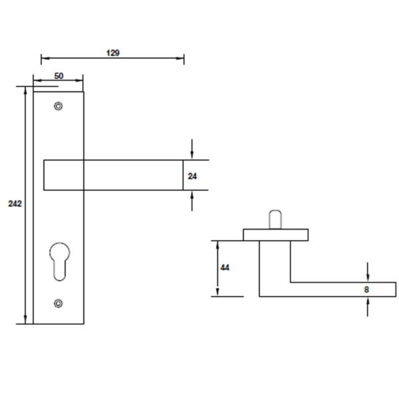 Kích thước Tay nắm Hafele 903.78.591 Kích thước Tay nắm Hafele 903.78.591