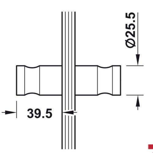 Kích thước tay nắm Hafele 988.98.080