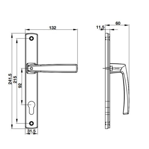 Tay nắm Hafele HL949CD-92 905.99.627 3 Kích thước Tay nắm Hafele HL949CD-92 905.99.627