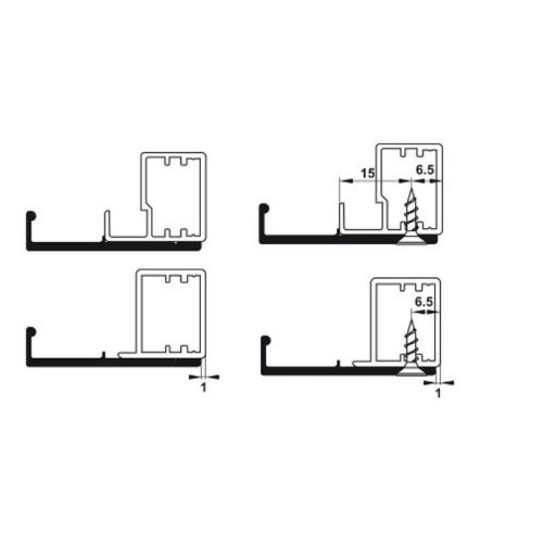 Kích thước Thanh nhôm tay nắm H01 Hafele 563.58.313