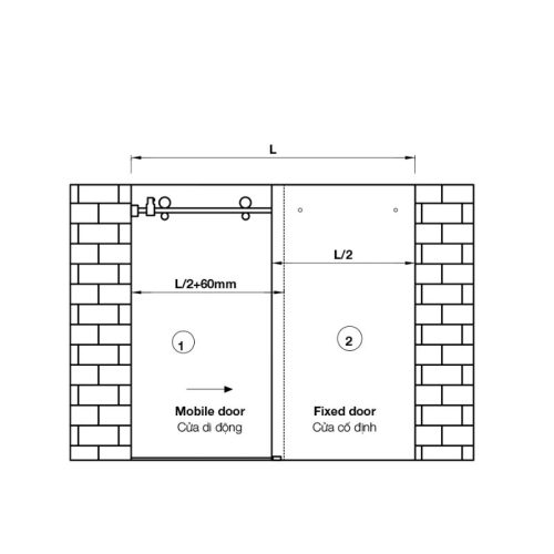 Lắp đặt phụ kiện cửa trượt phòng tắm kính Hafele 981.06.320