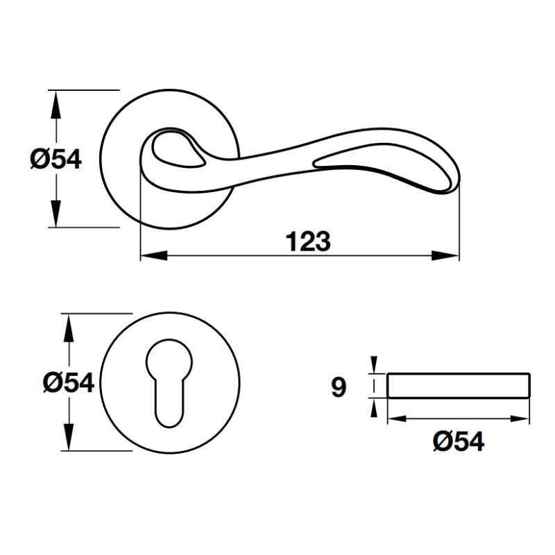 Thông số Tay khóa cửa Hafele 903.99.588 Thông số Tay khóa cửa Hafele 903.99.588