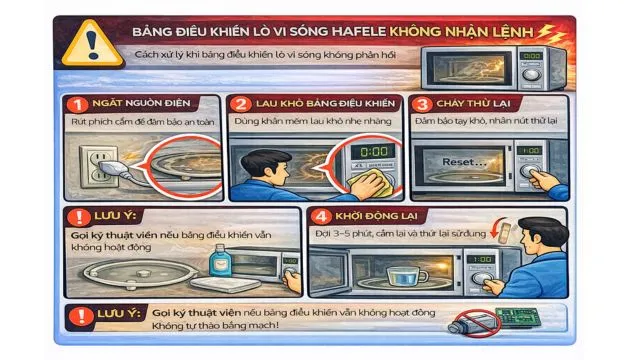 Bảng điều khiển lò vi sóng Hafele không nhận lệnh