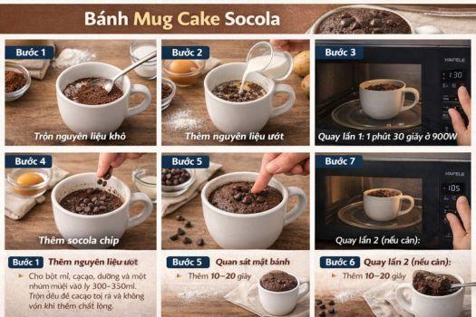 10 món ăn nhanh có thể nấu bằng lò vi sóng Hafele 5 Bánh mug cake socola