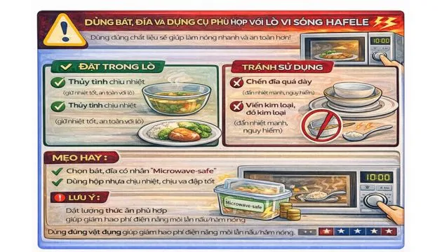 Cách 3_ Dùng bát, đĩa và dụng cụ phù hợp