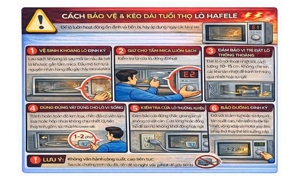 Lò vi sóng Hafele báo lỗi 10 Cách bảo vệ & kéo dài tuổi thọ lò Hafele