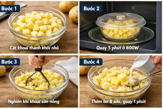 Cách làm Khoai tây nghiền bằng lò vi sóng hafele