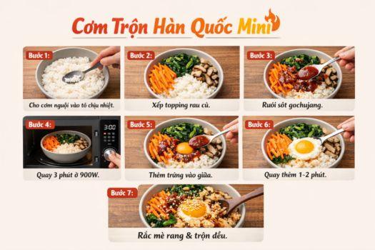 10 món ăn nhanh có thể nấu bằng lò vi sóng Hafele 7 Cơm trộn Hàn Quốc mini