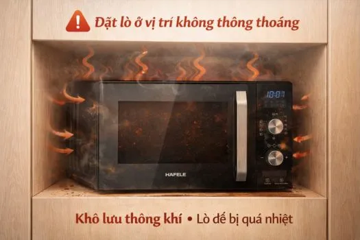 Đặt lò ở vị trí không thông thoáng