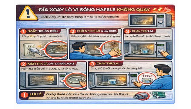 Lò vi sóng Hafele báo lỗi 7 Đĩa xoay lò vi sóng Hafele không quay