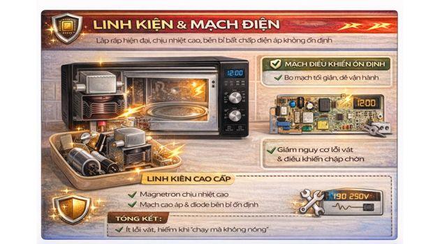 Lò vi sóng Hafele có bền không? 3 Linh kiện & mạch điện
