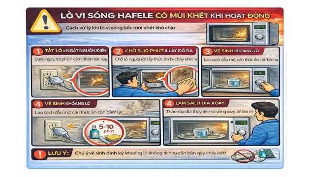 Lò vi sóng Hafele có mùi khét khi hoạt động