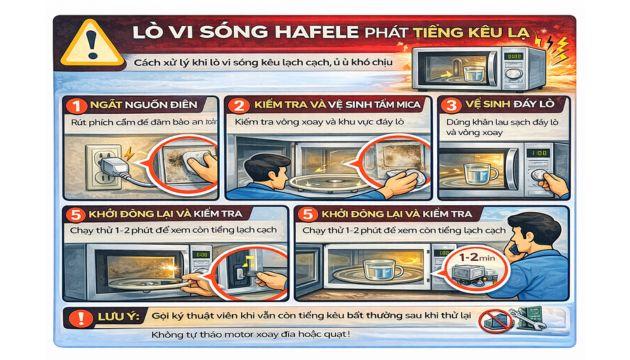Lò vi sóng Hafele báo lỗi 3 Lò vi sóng Hafele phát tiếng kêu lạ
