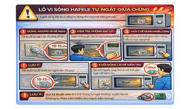 Lò vi sóng Hafele báo lỗi 9 Lò vi sóng Hafele tự ngắt giữa chừng