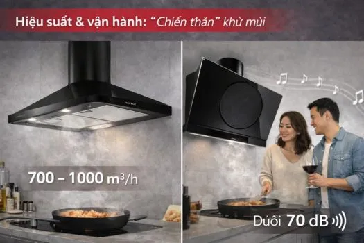 Máy hút mùi áp tường hiệu suất