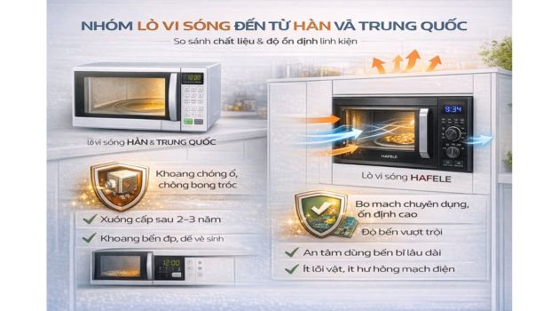 Nhóm lò vi sóng đến từ Hàn và Trung Quốc