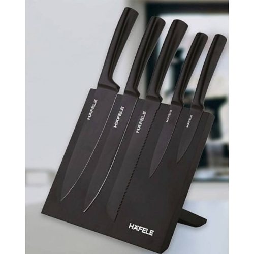Ảnh Bộ dao, thép không gỉ màu đen, kèm đế từ tính Hafele 495.34.303