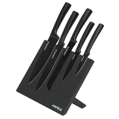 Bộ dao, thép không gỉ màu đen, kèm đế từ tính Hafele 495.34.303