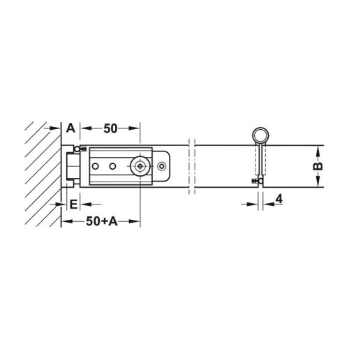 Kích thước 2 bộ phụ kiện bổ sung Slido Hafele 943.55.003 W-Fo32 100-T hệ ray dưới