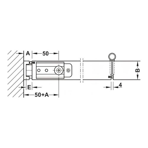 Kích thước 2 bộ phụ kiện Slido Hafele 943.55.000 W-Fo32 100-T hệ ray dưới