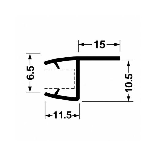 Kích thước 2 nẹp cửa kính Hafele 950.06.650 8-10mm 2170mm nhựa